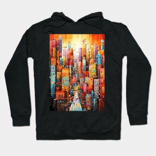 Colorful Dream World Cityscape Abstract Art Hoodie